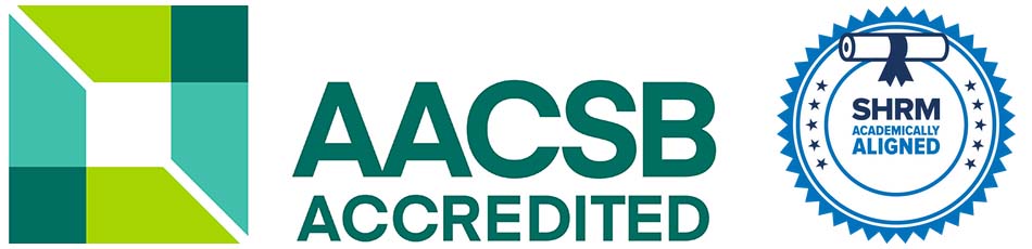 AACSB and SHRM logos