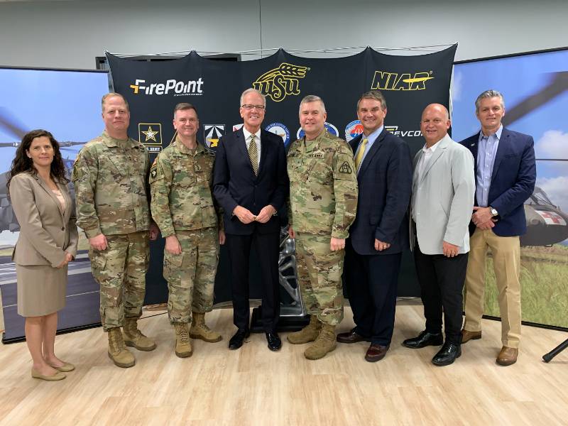 WSU and Army officials and Apache news conference