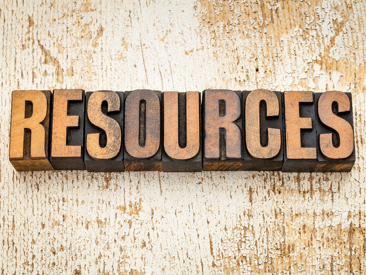 RESOURCES colorful vector letters banner stock illustration