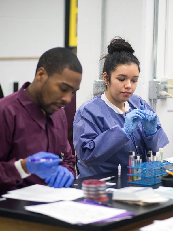 Medical Laboratory Sciences graduate students in lab.