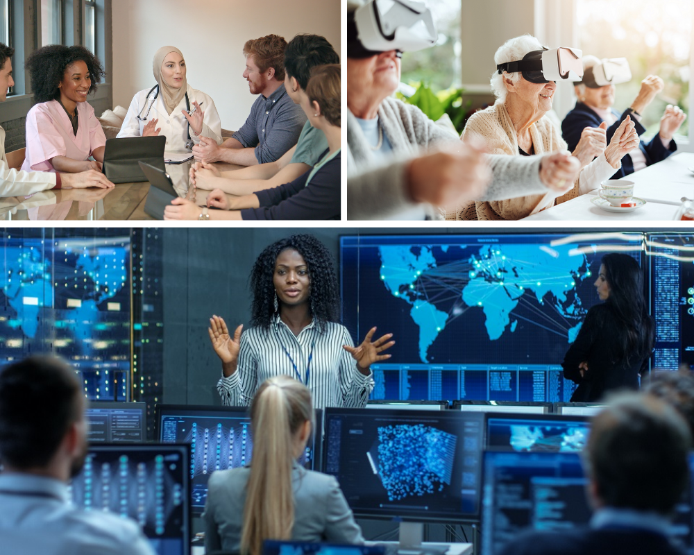 Students chatting at an event