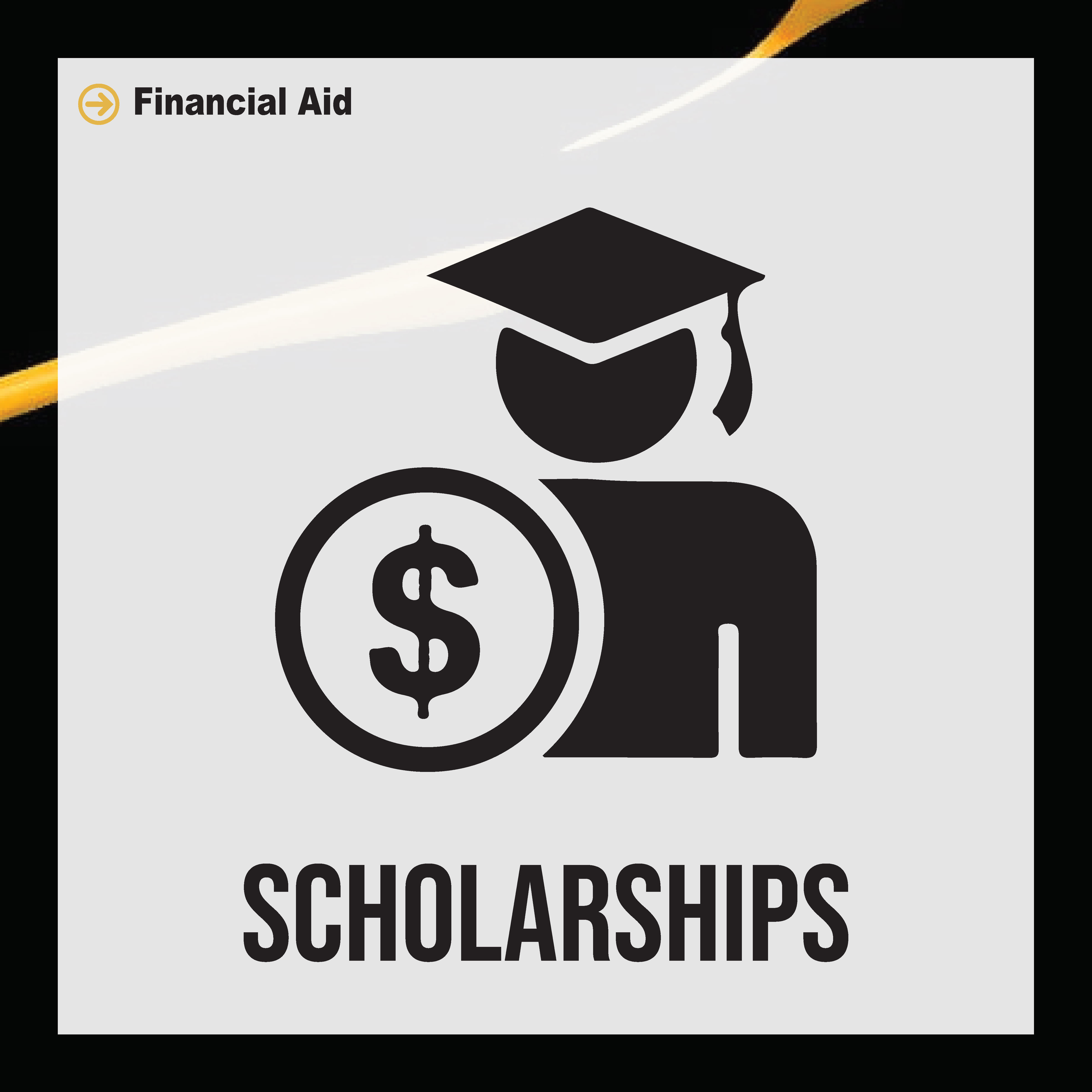 Scholarships with image of student in grad cap