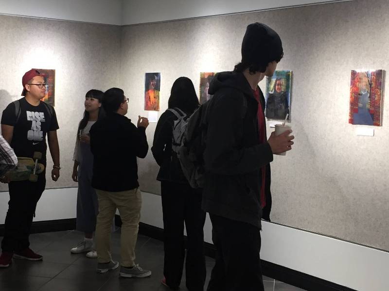 Students in Cadman Art Gallery