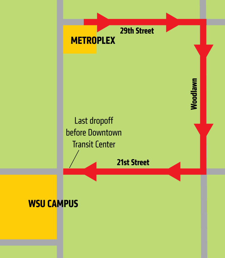 map showing End-of-Service Apartment Loop described in text on the page