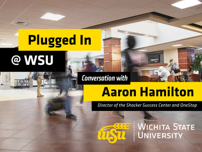A conversation with Aaron Hamilton, Shocker Success Center Picture of students walking in the student center on Wichita State's Campus