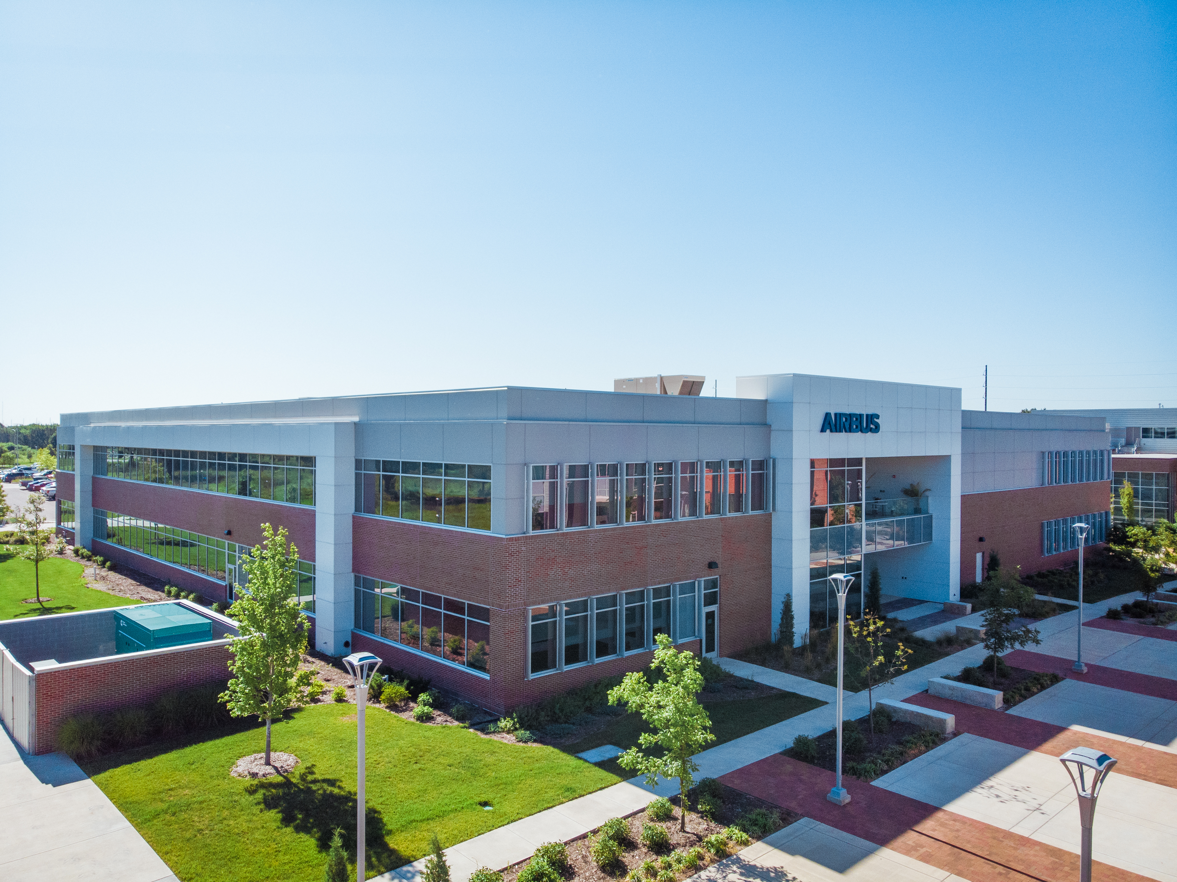 An overhead view of the Innovation Campus Airbus facility