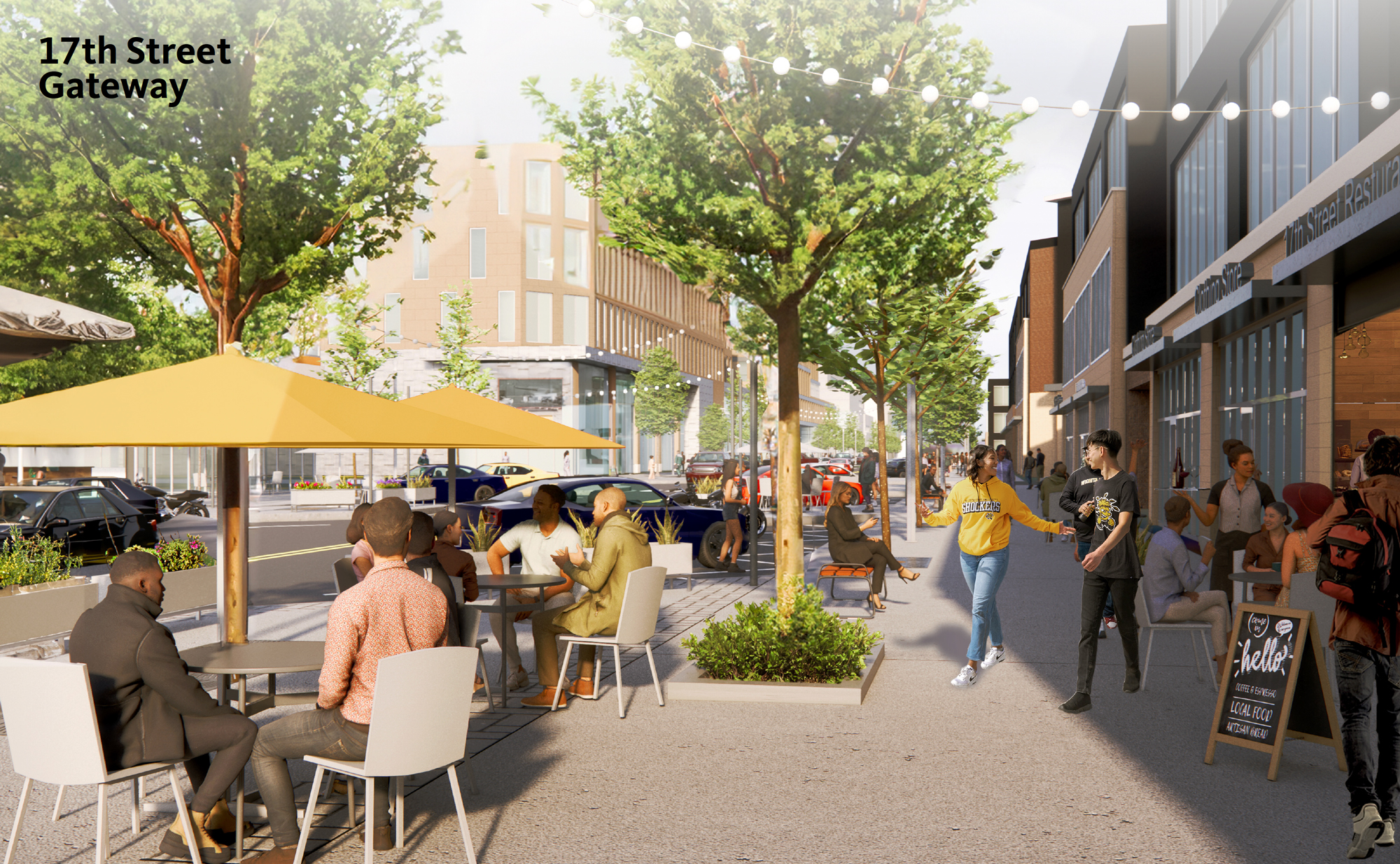 17th Street Corridor Street level rendering