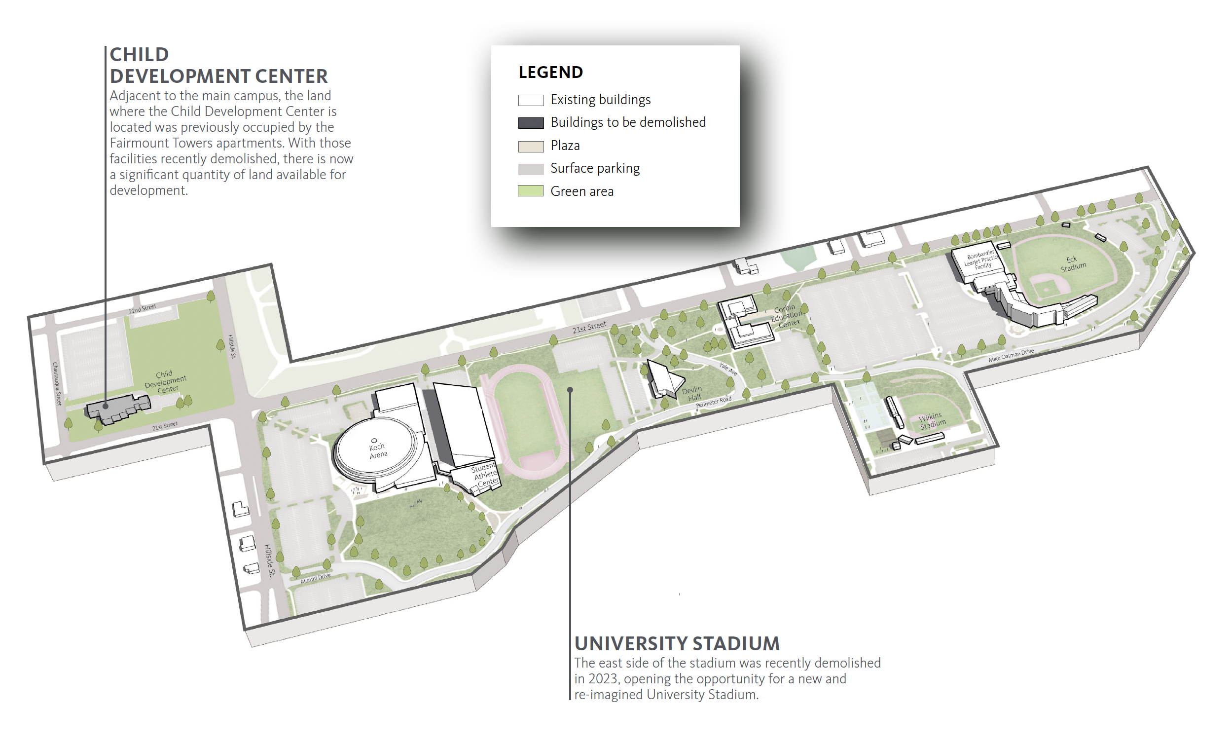 Academic Core District existing conditions map