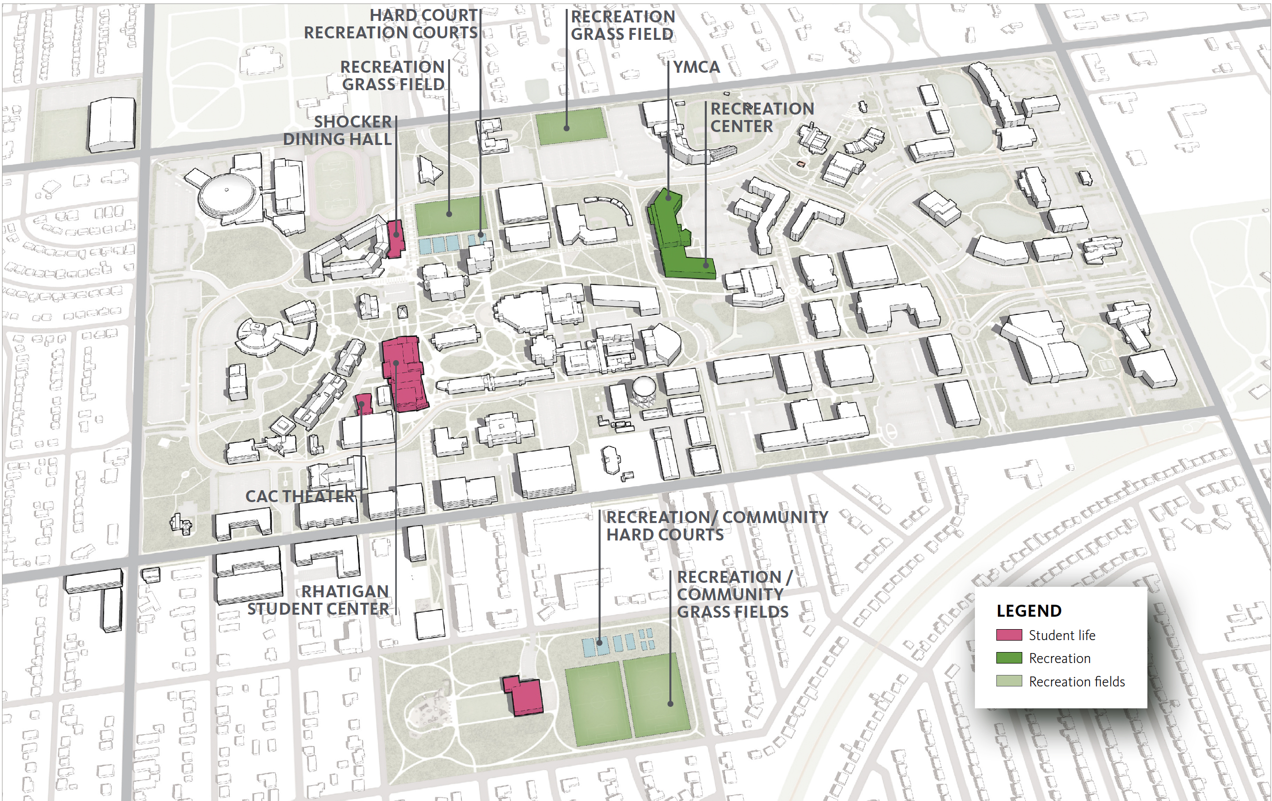 Recreation and Student Life building map
