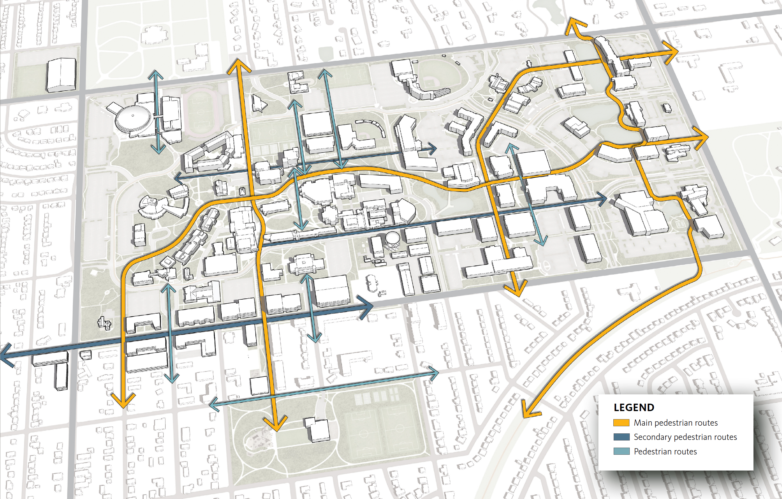 Pedestrian Routes map