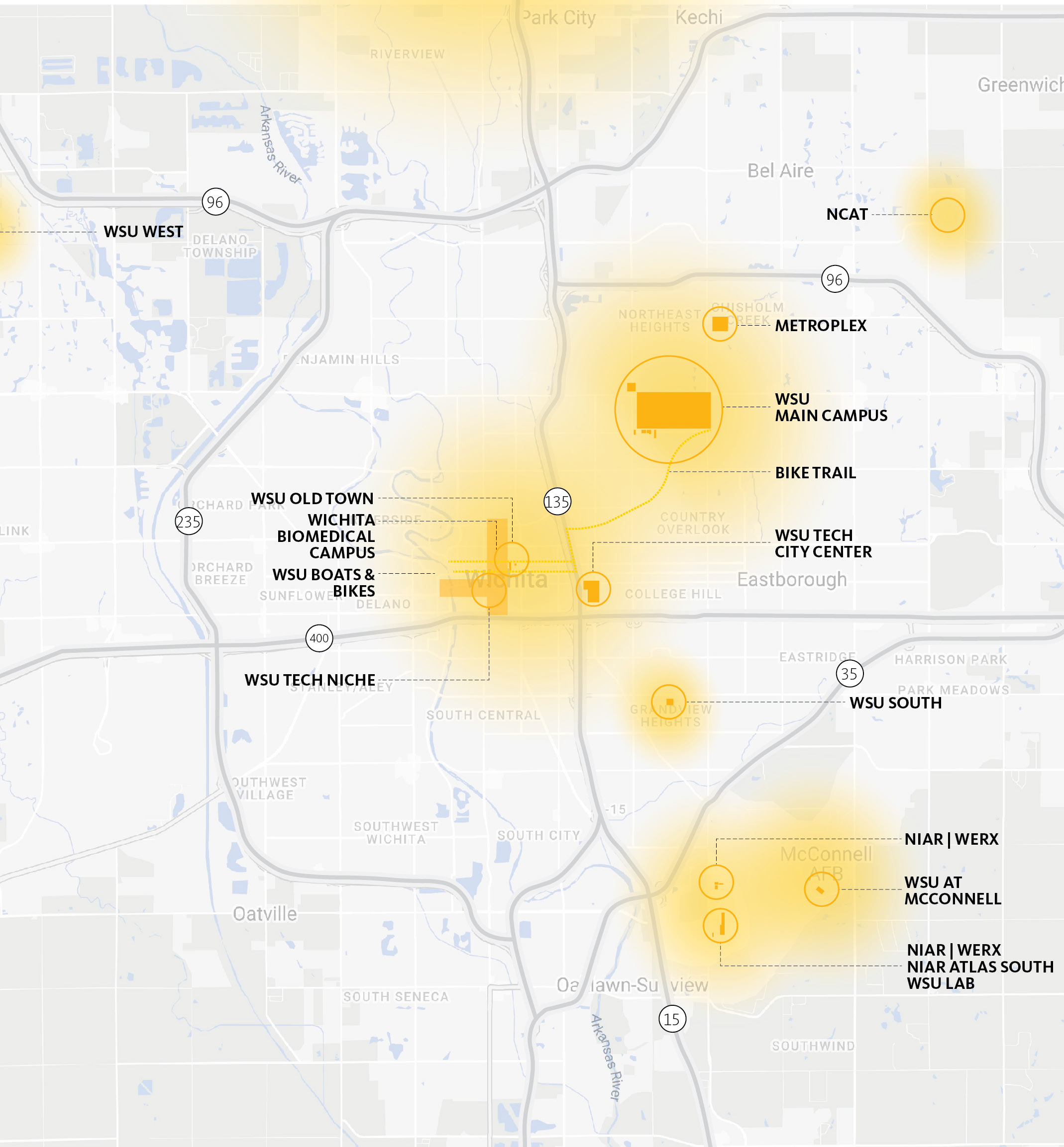 map of WSU satellite locations