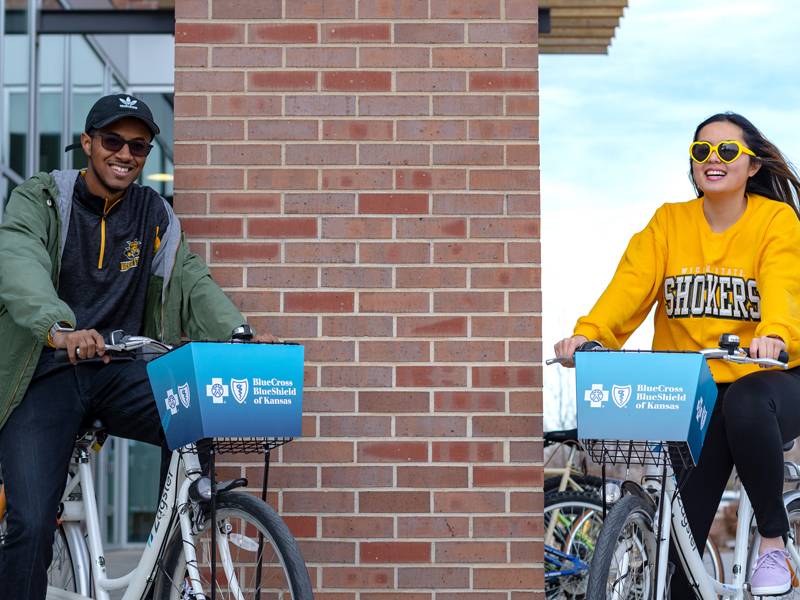 Students on bikes