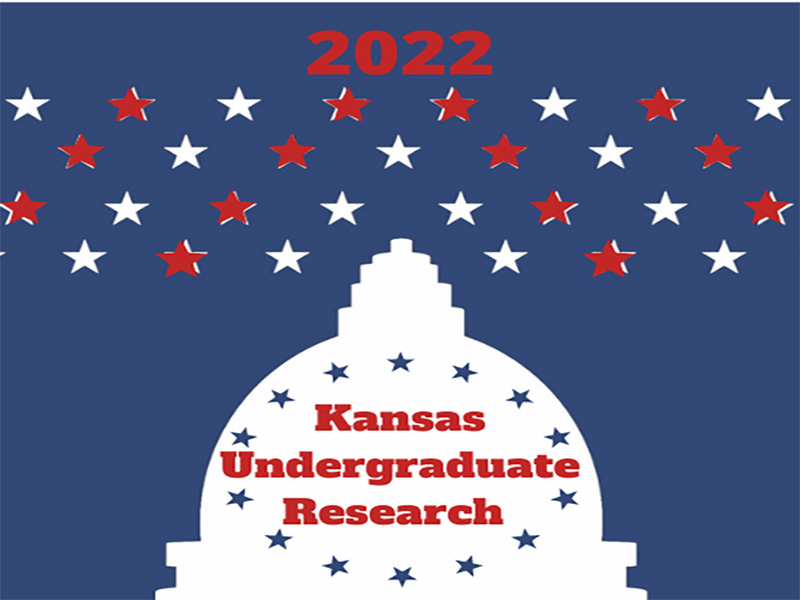 Graphic image featuring Kansas Capitol and text 2022 Kansas Undergraduate Research.