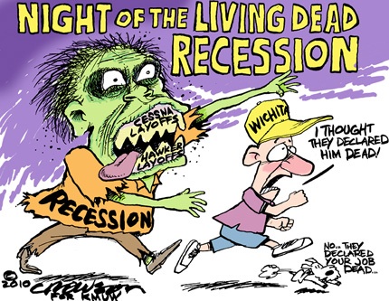 Editorial cartoonist Richard Crowson also produces cartoons and records a weekly commentary for KMUW 89.1, Wichita's public radio station. Above is his latest cartoon for the station.