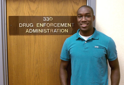 Manny Thompson works as an intern with the Drug Enforcement Administration in Wichita. Thompson is a senior criminal justice major who is getting paid and getting credit through the WSU co-op program.