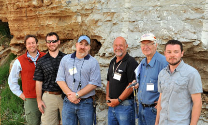 Left to right: Field trip organizer Shane Matson and trip leaders Beau Morris, Brian Wilhite, Sal
Mazzullo, Darwin Boardman and Robert Turner.