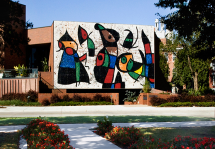 WSU's Miro mosaic, seen here before its fall 2011 removal, has received $250,000 to help toward its renovation.