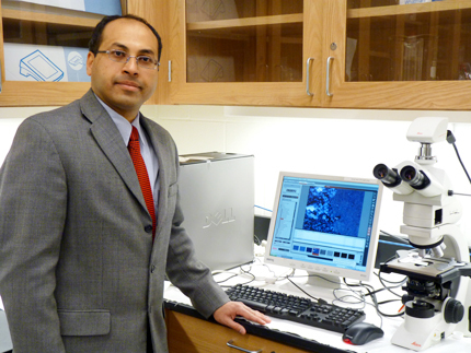 Wichita State assistant industrial and manufacturing engineering professor Anil Mahapatro is researching the development of stents that would dissolve inside the human body.