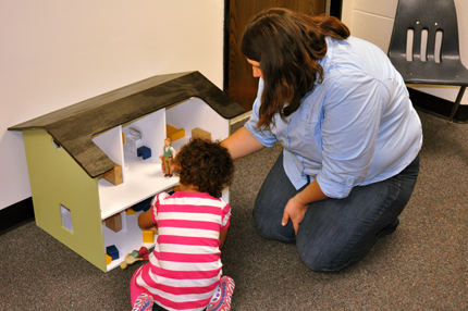 At WSU's Play Therapy Center, children use play as a way to express their concerns. It is the only such center in the Regents system.