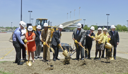 Wichita State officials ceremonially broke ground on the new residence hall project Tuesday, June 11.