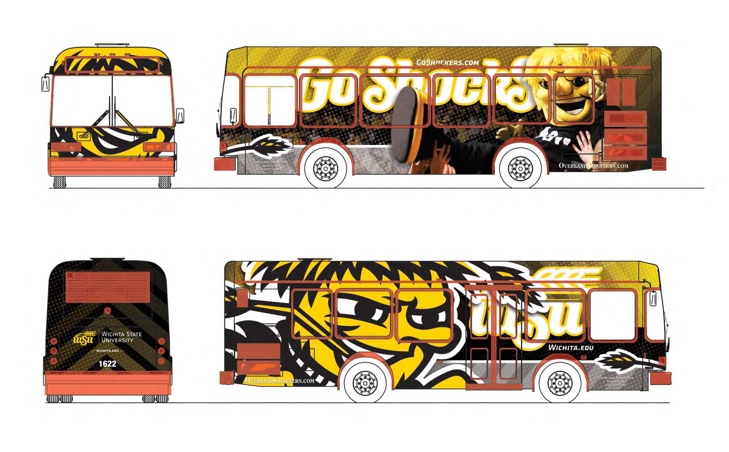 Bus design created by University Relations.