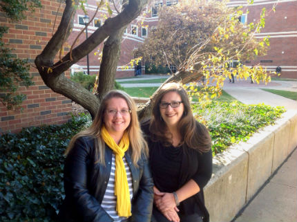 Associate Professor Natalie Grant, left, and Shaunna Millar, BSW program director, are using social media to create a new learning environment for students in WSU's School of Social Work.