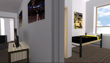 A screen shot of the virtual walk-through of WSU's upcoming Shocker Hall.