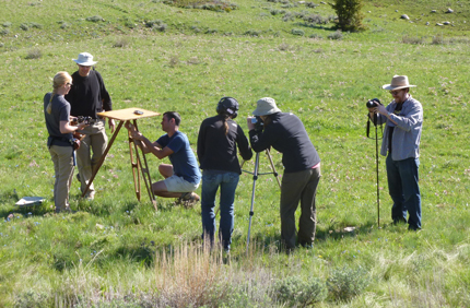 The Geology Field Camp field study included (from left) geology students Meghan Curtis, Darius Draudvila and Winston Hildreth, and communication students Amy Nichols, Jessica Newman and Ken Ward.