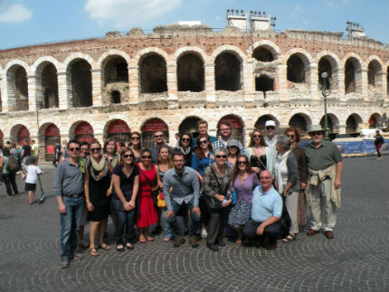 WSU students and faculty, Italian faculty, and singers from other U.S. institutions during Canta in Italia.