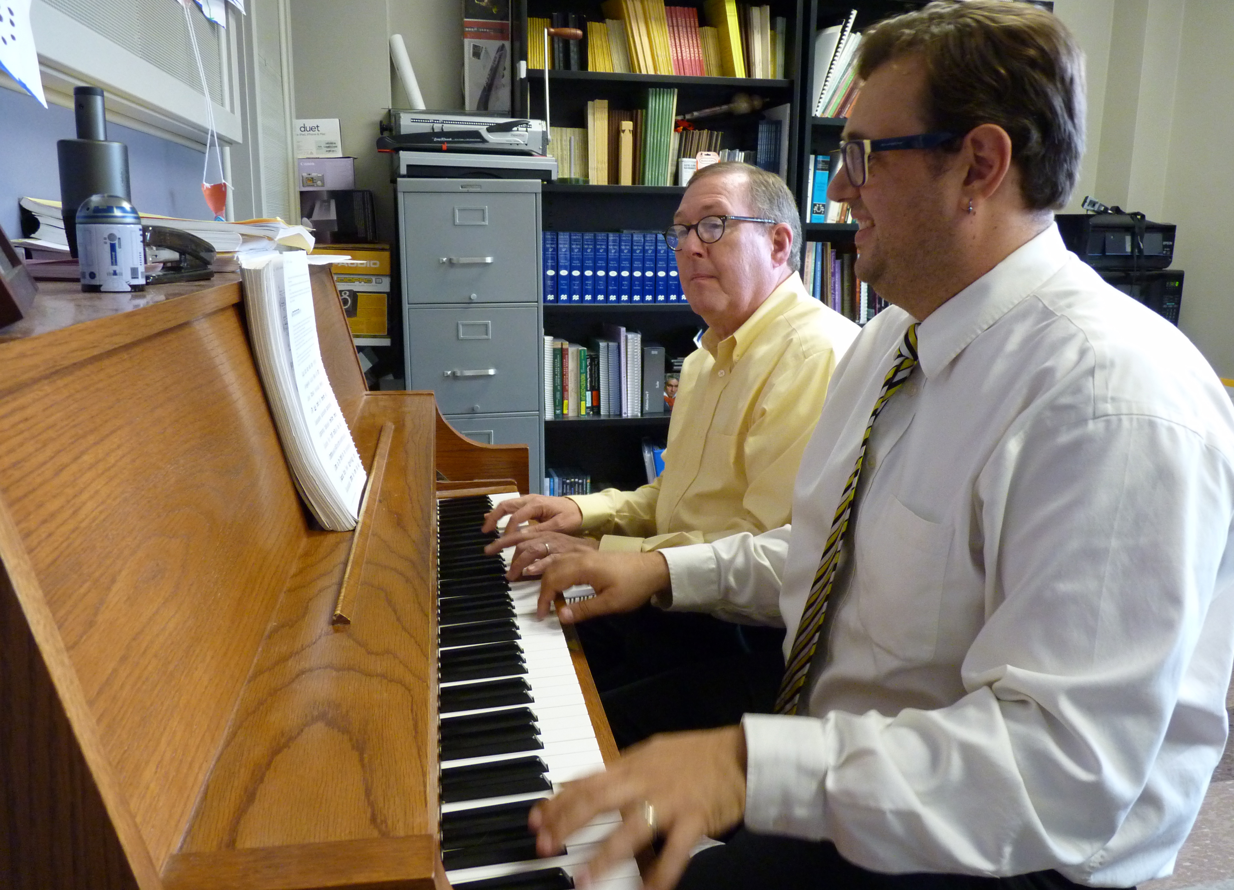 WSU professors Dean Roush, left, and Alecksander Sternfeld-Dunn.