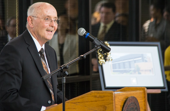 Former WSU President Don Beggs spoke at an event Sept. 18 to dedicate a building named in his honor.