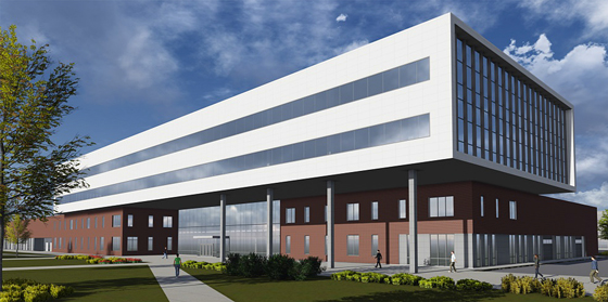 Rendering of the experiential engineering building, the first planned building on the Innovation Campus.