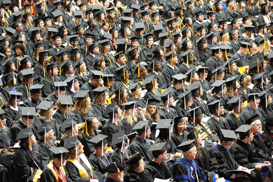 The WSU fall ceremony of the 117th commencement takes place in Charles Koch Arena at 2:30 p.m. Sunday, Dec. 14.