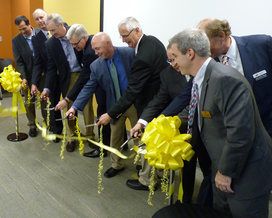 Wichita State University's Center for Entrepreneurship held a ribbon-cutting ceremony Thursday, Dec. 11 to open the Kansas Family Business Forum (KFBF) Innovation Hub.