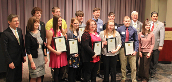 Eleven high school students were awarded a total of $200,000 in engineering scholarships at Wichita State.