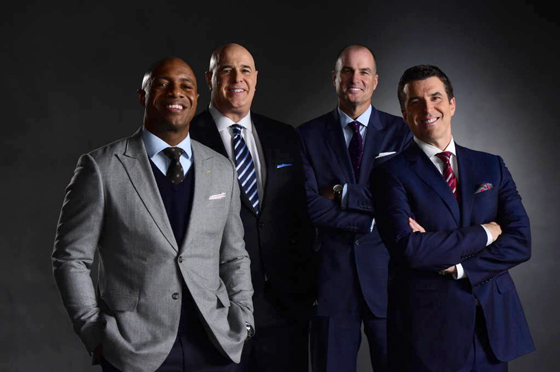 ESPN College GameDay features, from left, analysts Jay Williams, Seth Greenberg, Jay Bilas and Rece Davis.  The show will air live from Koch Arena on ESPN networks beginning at 9 a.m.