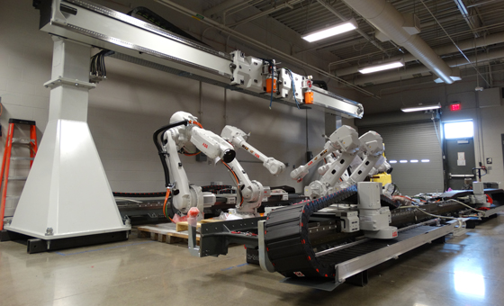 Parts of the 3DExperience Center are already coming together in the center's temporary home at the National Center for Aviation Training.