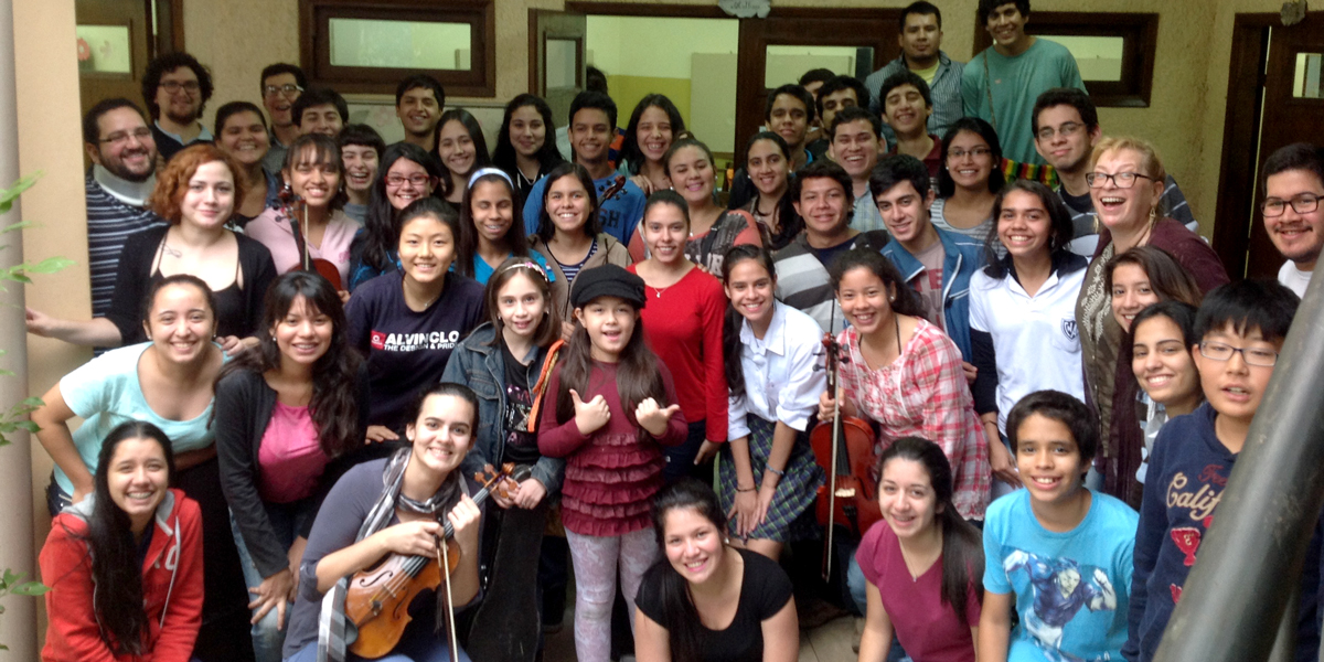 Associate Professor Catherine Consiglio, principal viola in the Wichita Symphony and co-founder of Chamber Music at The Barn, worked with the Camarata Miranda, an all-age student orchestra at Escuela Musica Miranda, in Asuncion, Paraguay.