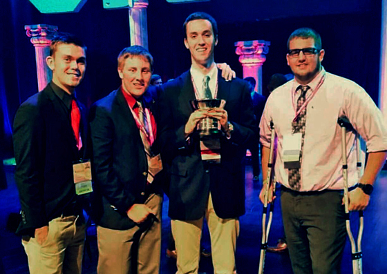 Members of Sigma Phi Epsilon receive award at national convention in Nashville, Tennessee.