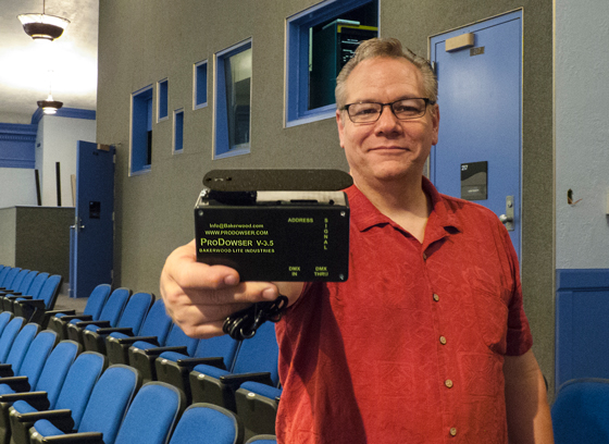 Ed Baker, associate professor and technical director in WSU's School of Performing Arts, created a device for theater productions that he sells to hundreds of theaters a year.