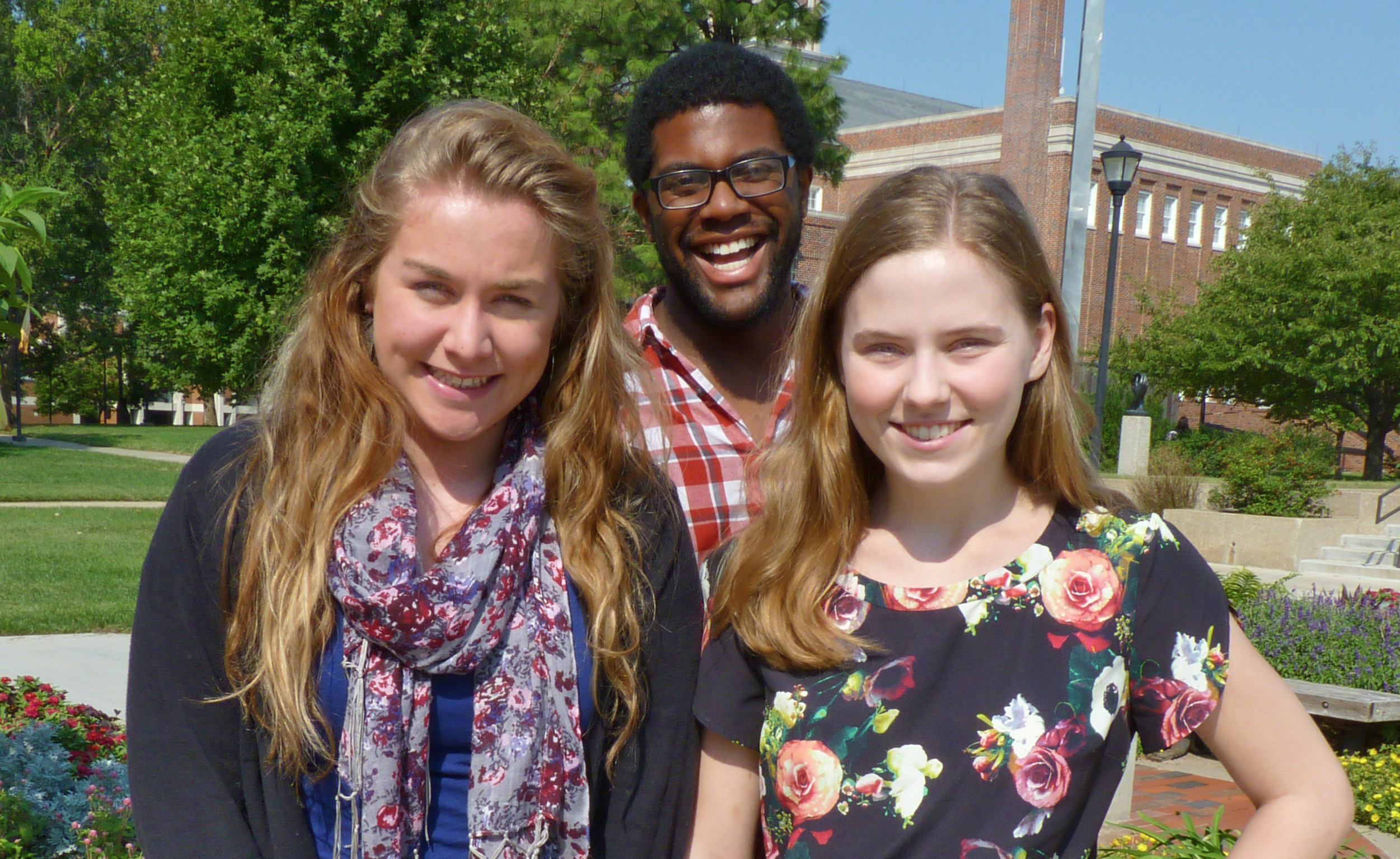 LaRissa Lawrie, left, Wesley Alexis and Hannah Hund.