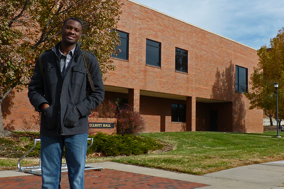 First-generation student Joshua Woods graduates with a journalism degree.