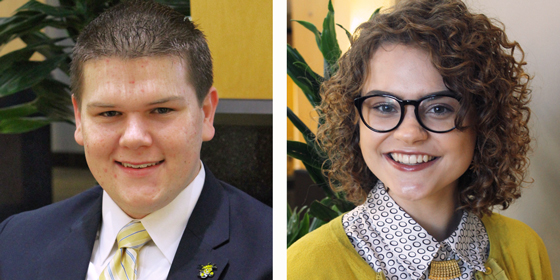 Kansas high schoolers Brayden Hosman and Sandra Carlo are the 2016 recipients of Wichita State University's Harry Gore Memorial Scholarships.