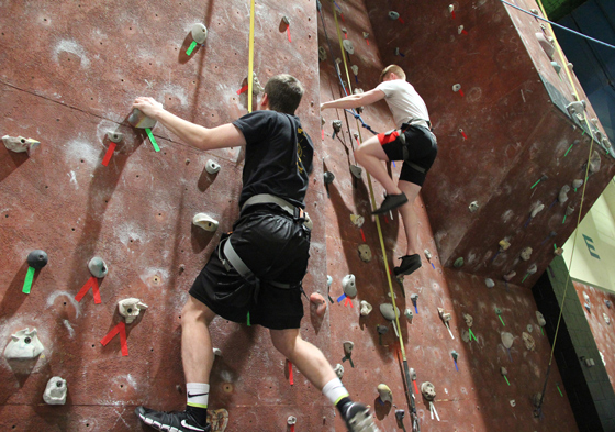 Rock climbing was one of the many activities at the WSU Student Activities Council's Springfest event, held at the Heskett Center Jan. 28.