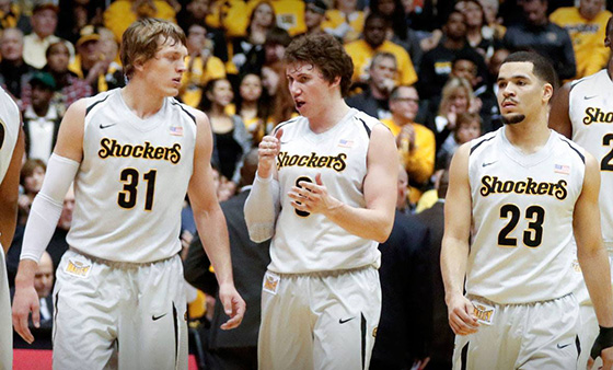 Seniors Ron Baker, left, Evan Wessel and Fred VanVleet have made history for Wichita State. On Saturday, Feb. 28, they will play an emotional last home game.