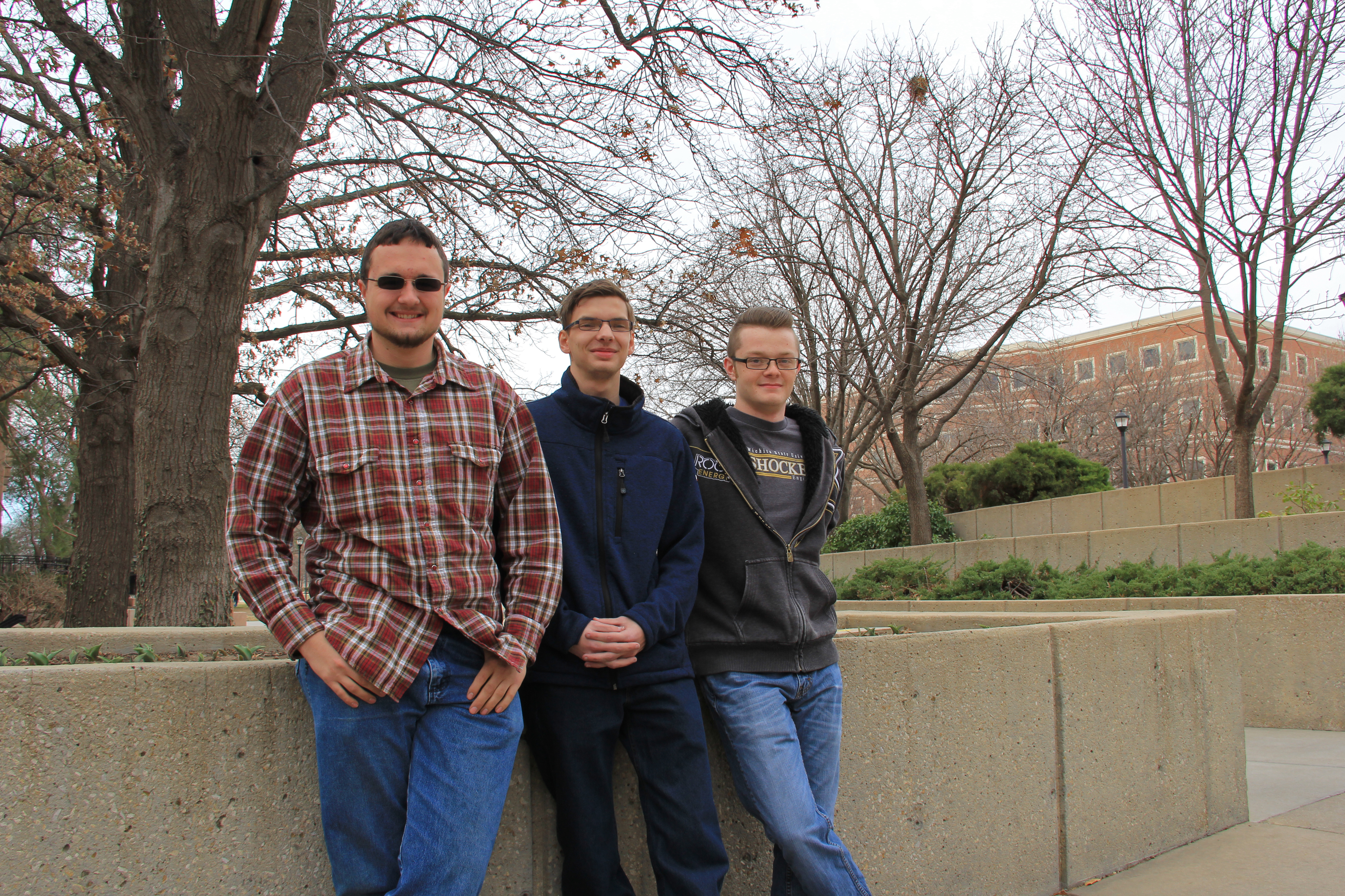 From left: Wichita State students Austin Slater, Andrew Trefethen and Zane Woltz have started a business, called ProtoBench, that helps small engineering firms save time and money on research and development.