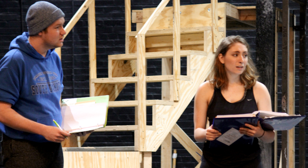 Max Wilson (Amos) and Madi White (Roxy) rehearse for the WSU School of Performing Arts production of the musical &quot;Chicago,&quot; April 21-24.