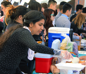 Girl serving food