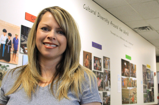 Rachelle Meinecke (pictured), director of the Lowell D. Holmes Museum of Anthropology, and her student curator of exhibits, Kristal Olsen, have created a photo collection of cultures displayed on the second floor of Morrison Hall.