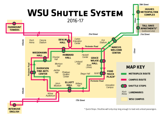 The WSU Shuttle System will make quick stops at WSU's new Food Truck Plaza now that service has resumed.